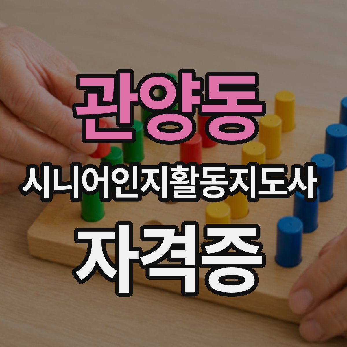 관양동 시니어인지활동지도사 자격증