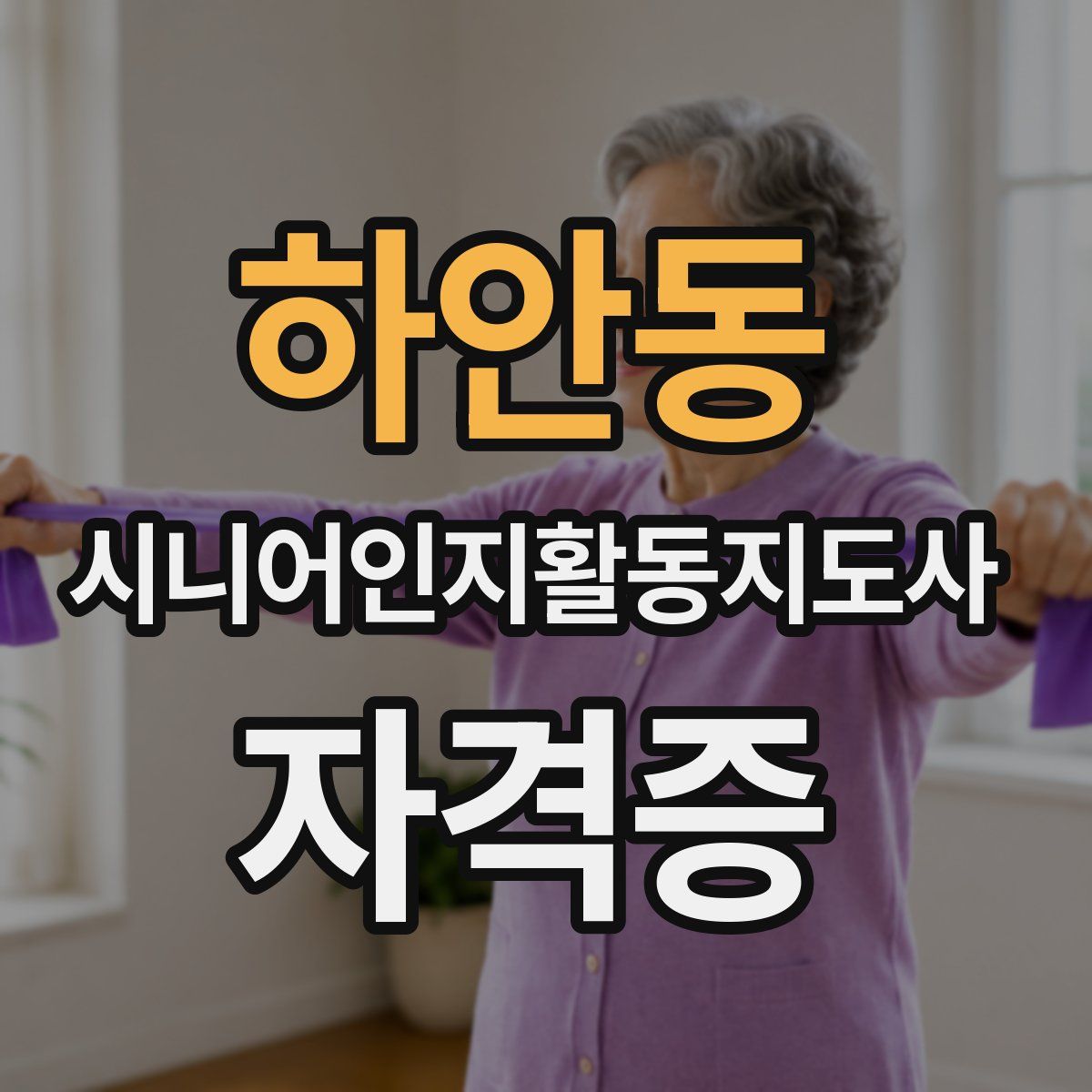 하안동 시니어인지활동지도사 자격증