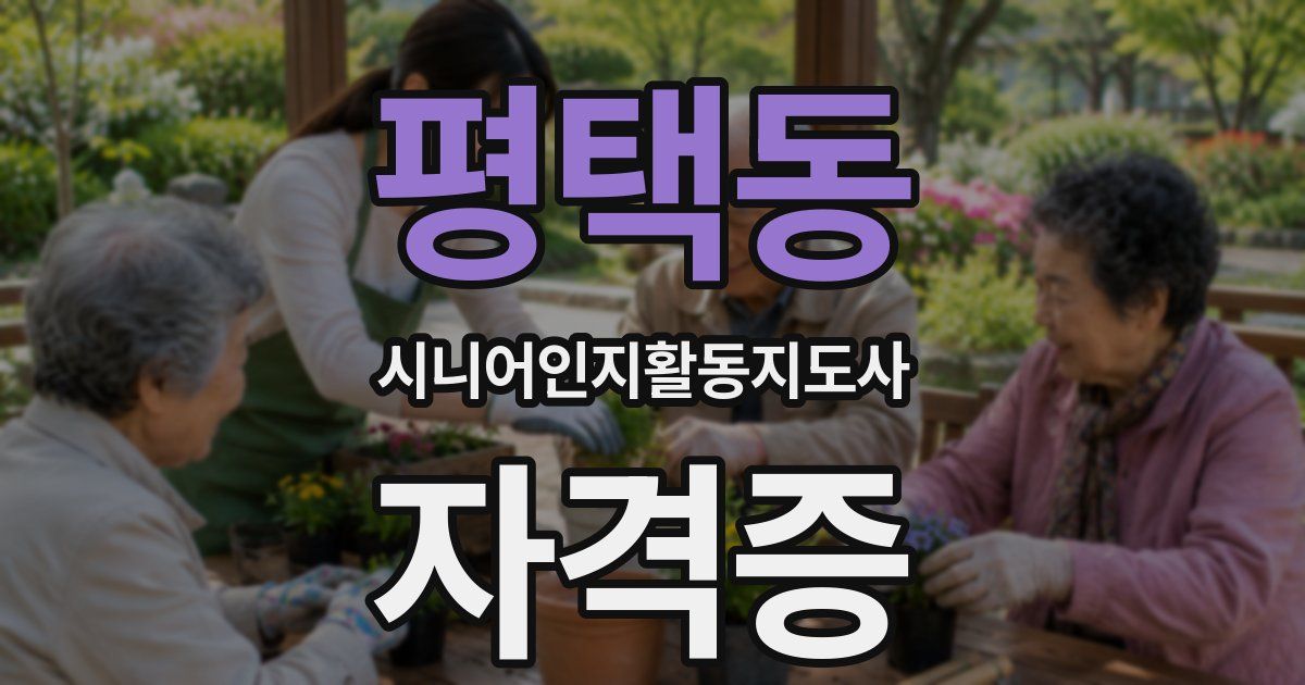 평택동 시니어인지활동지도사 자격증
