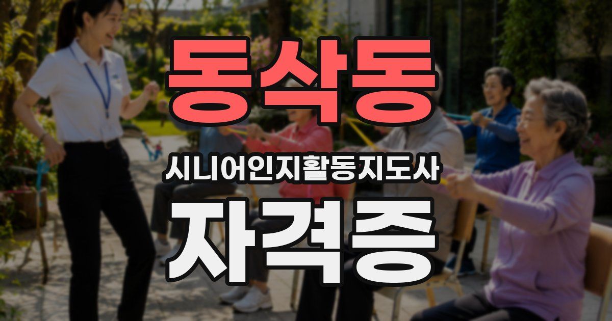 동삭동 시니어인지활동지도사 자격증