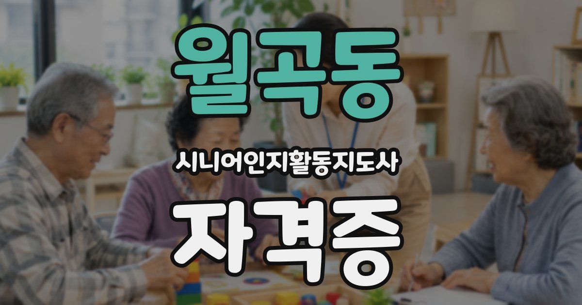 월곡동 시니어인지활동지도사 자격증