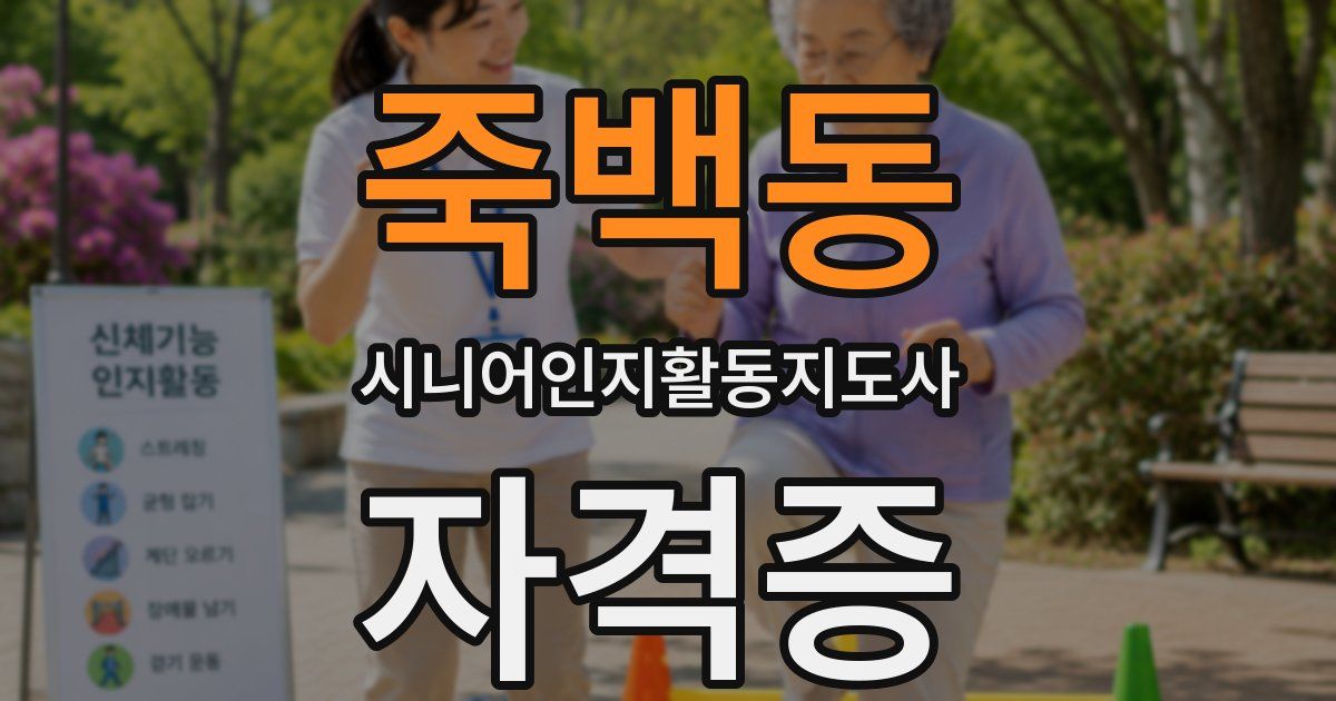죽백동 시니어인지활동지도사 자격증