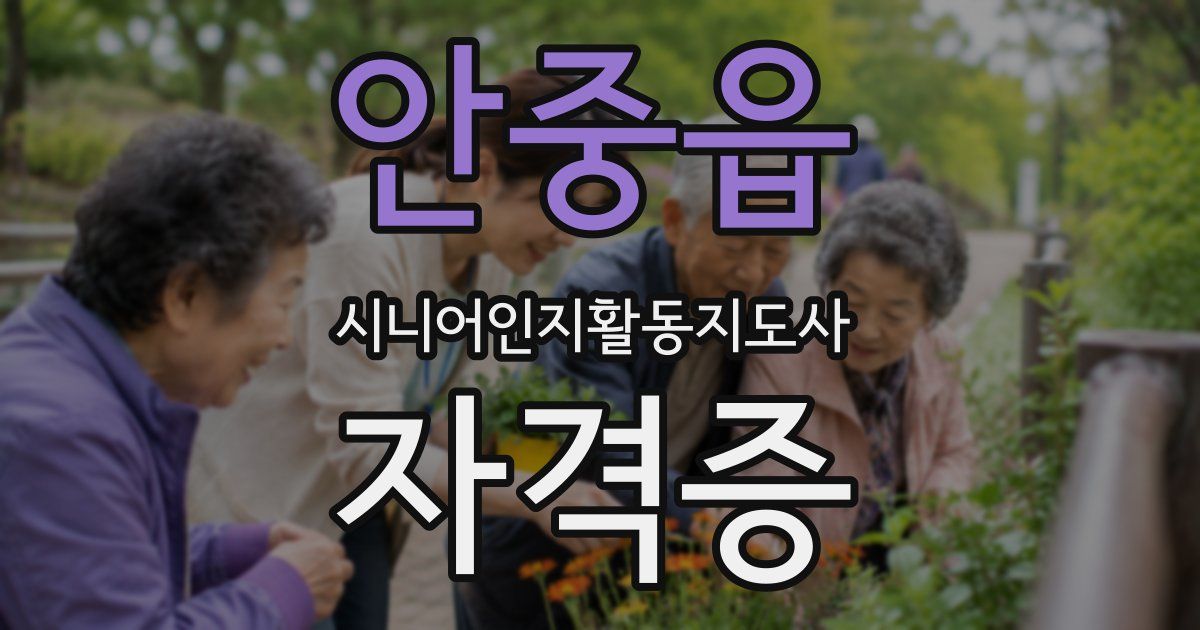 안중읍 시니어인지활동지도사 자격증