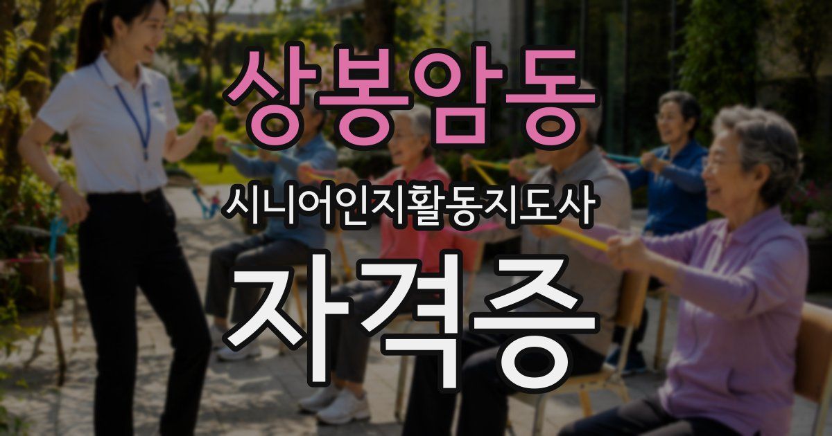 상봉암동 시니어인지활동지도사 자격증