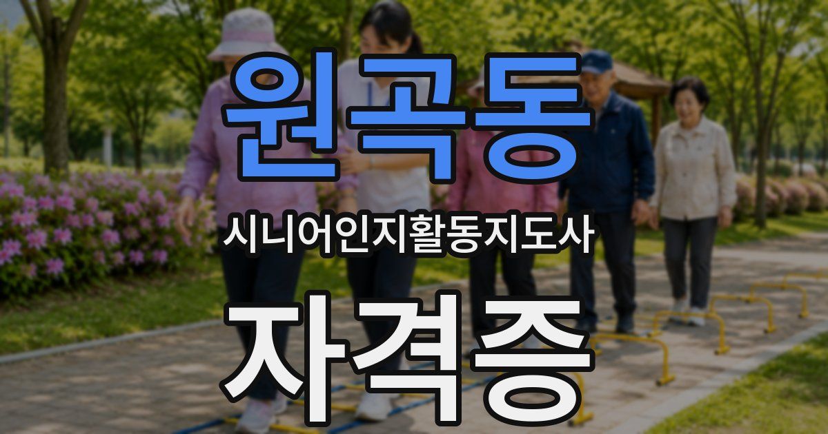 원곡동 시니어인지활동지도사 자격증