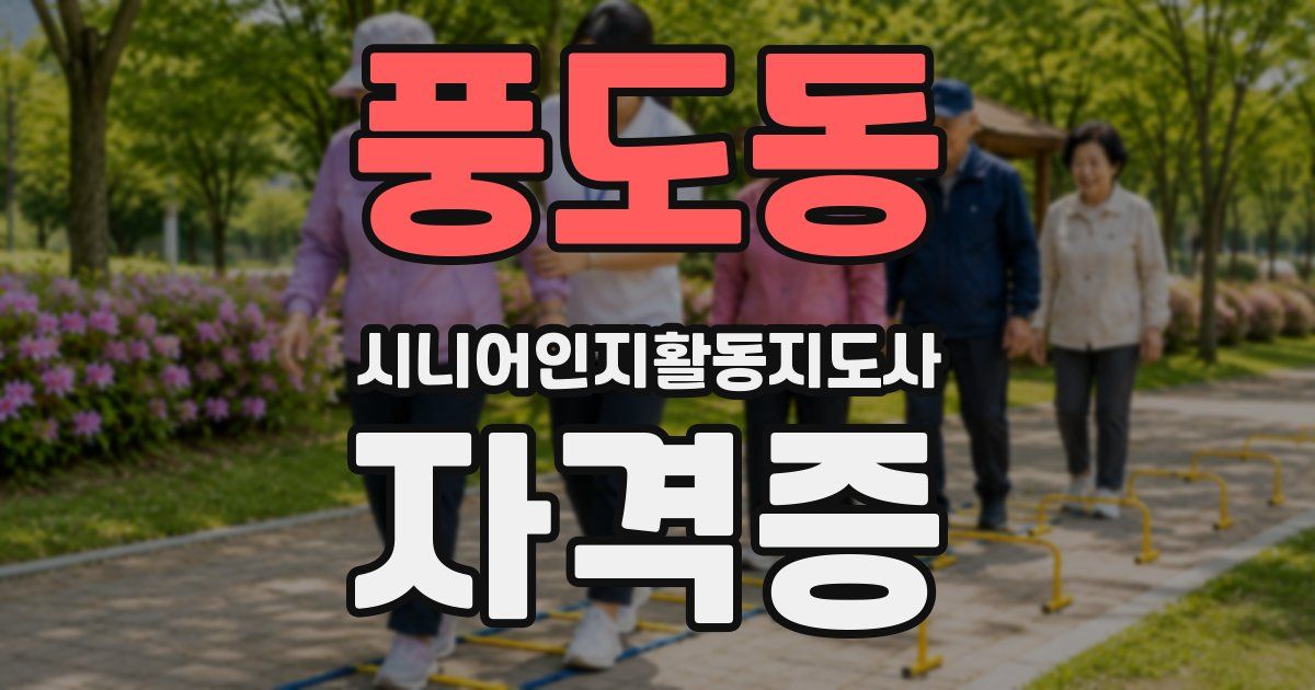 풍도동 시니어인지활동지도사 자격증