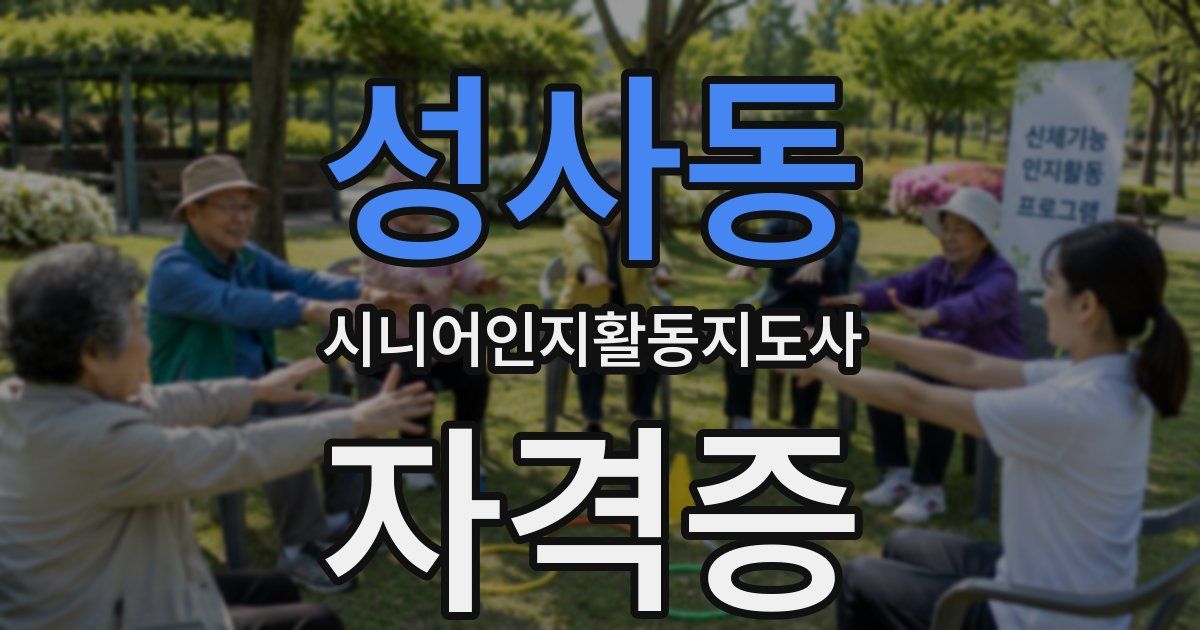 성사동 시니어인지활동지도사 자격증