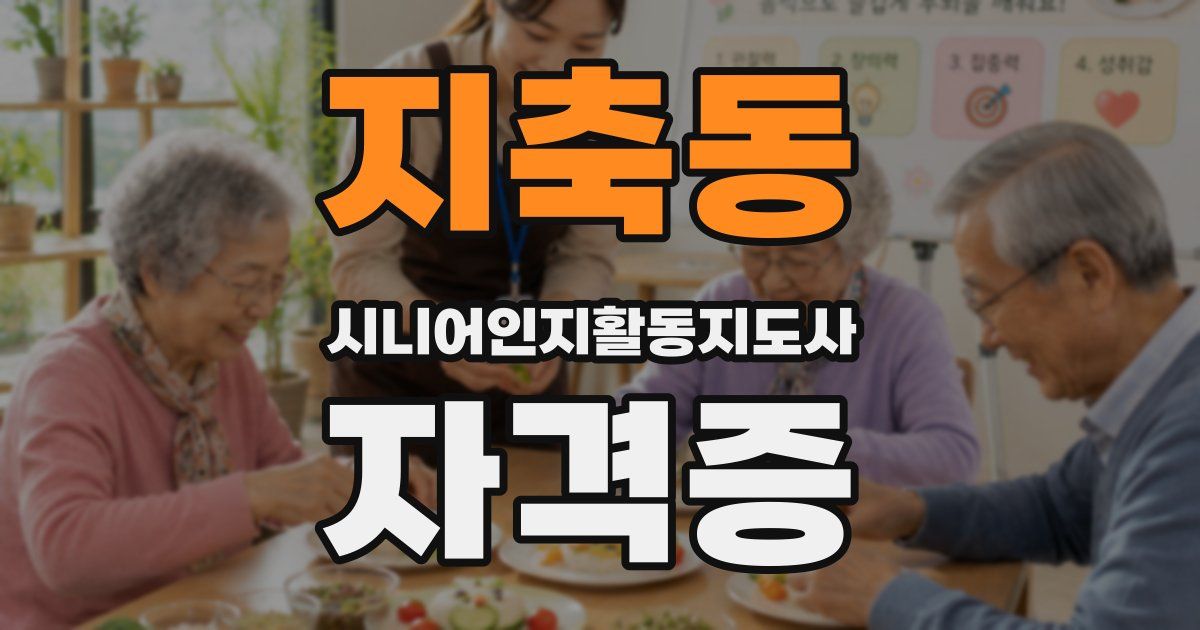 지축동 시니어인지활동지도사 자격증