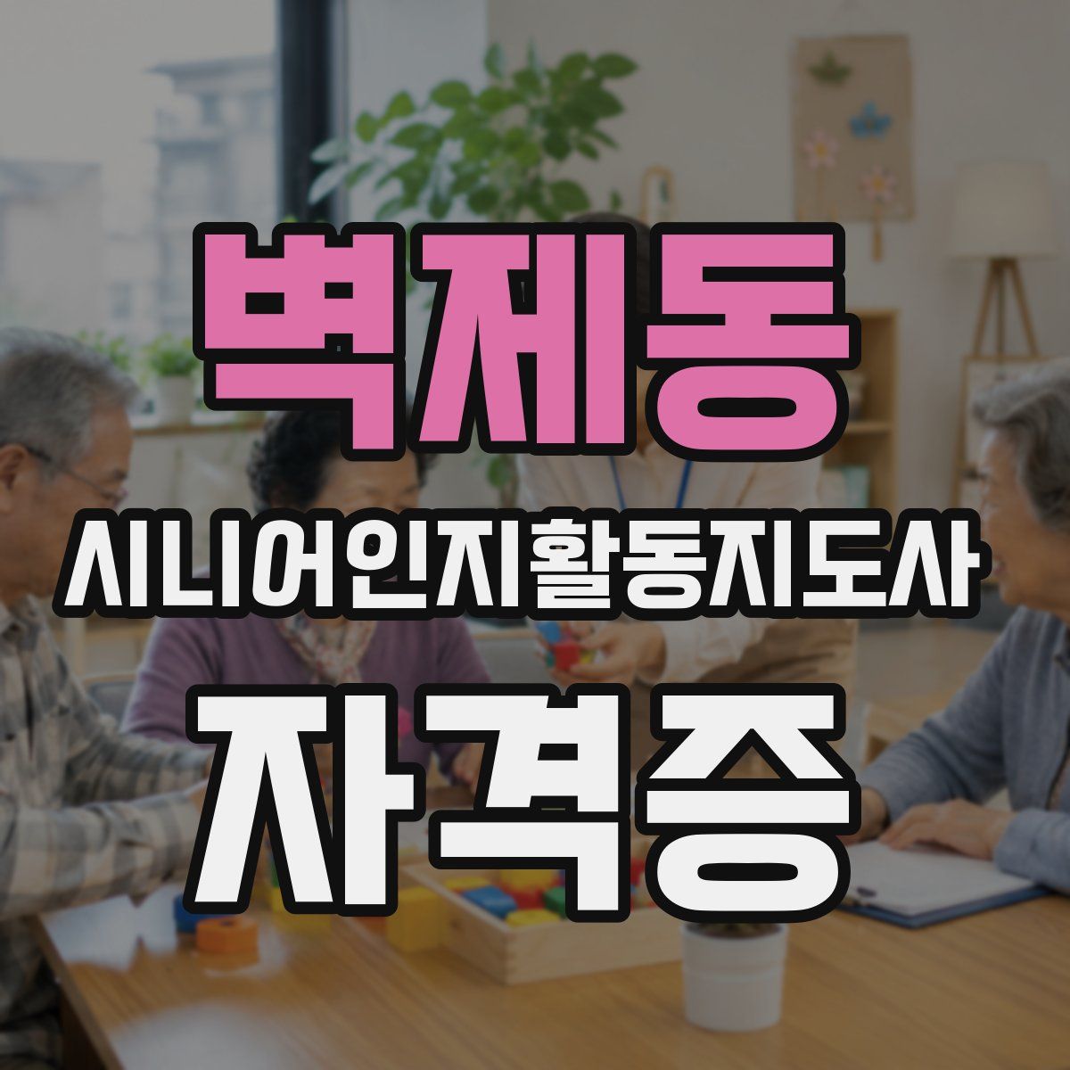 벽제동 시니어인지활동지도사 자격증