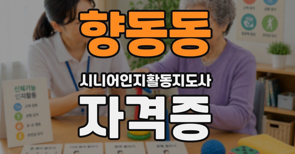 향동동 시니어인지활동지도사 자격증