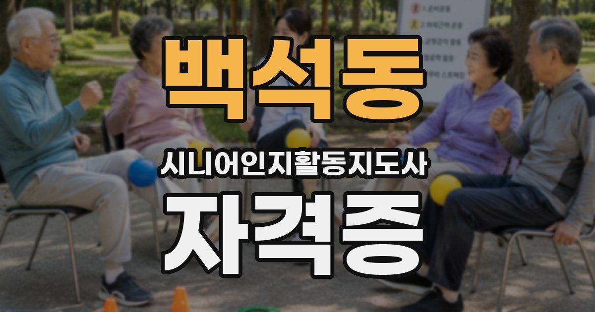 백석동 시니어인지활동지도사 자격증