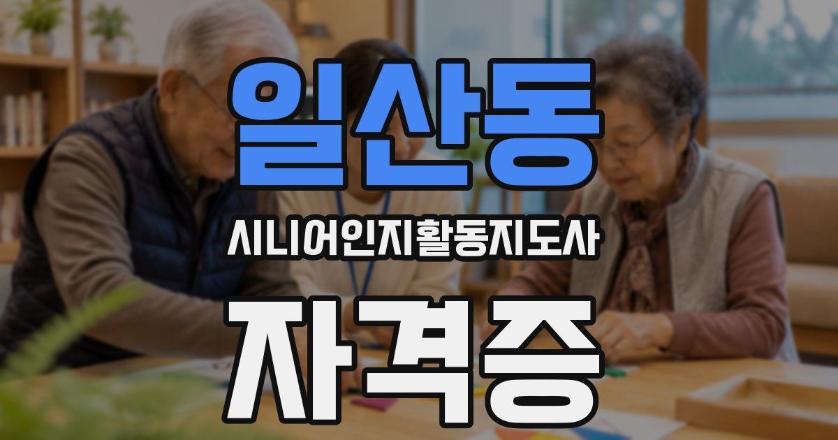 일산동 시니어인지활동지도사 자격증