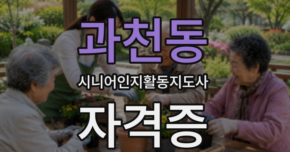 과천동 시니어인지활동지도사 자격증