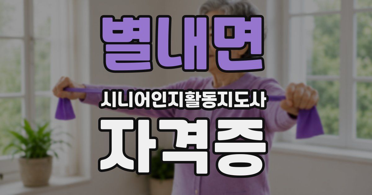 별내면 시니어인지활동지도사 자격증