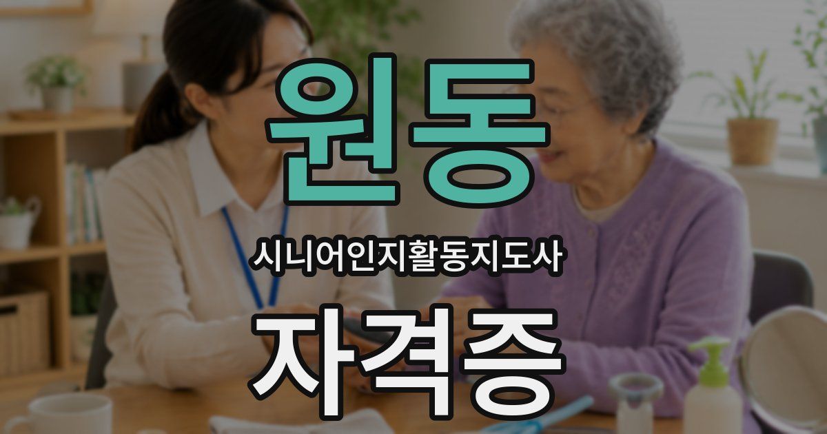 원동 시니어인지활동지도사 자격증