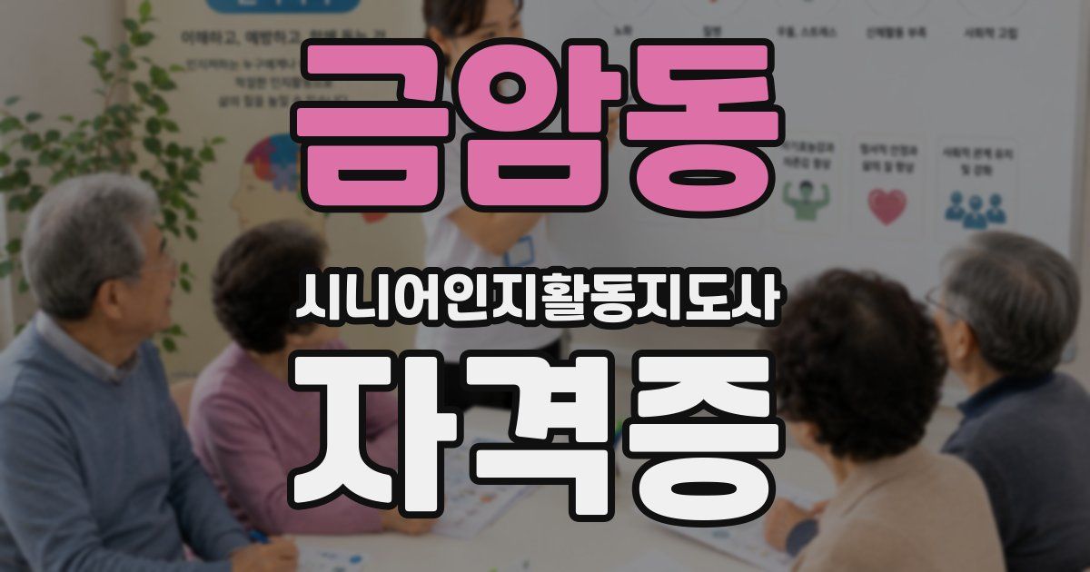 금암동 시니어인지활동지도사 자격증