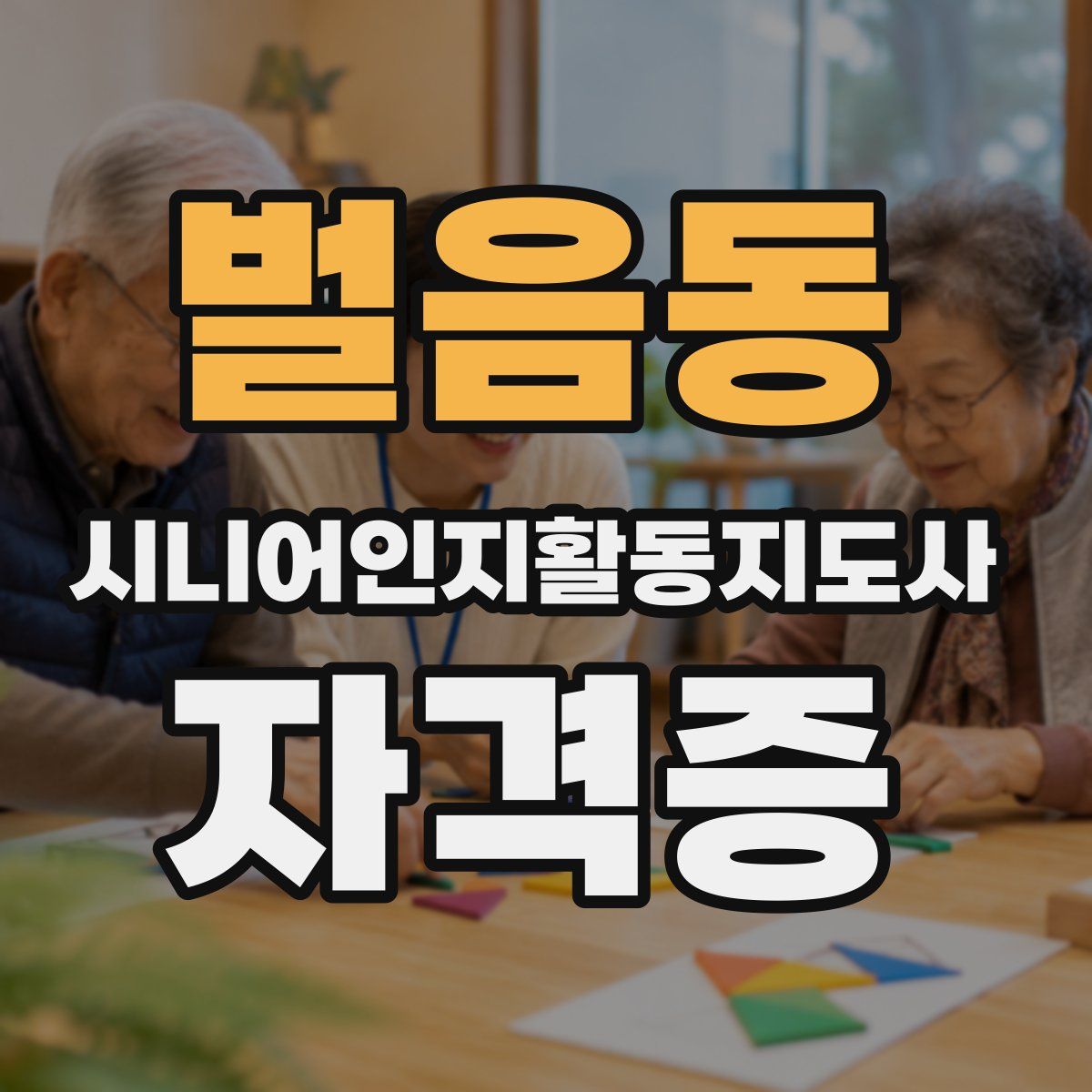 벌음동 시니어인지활동지도사 자격증