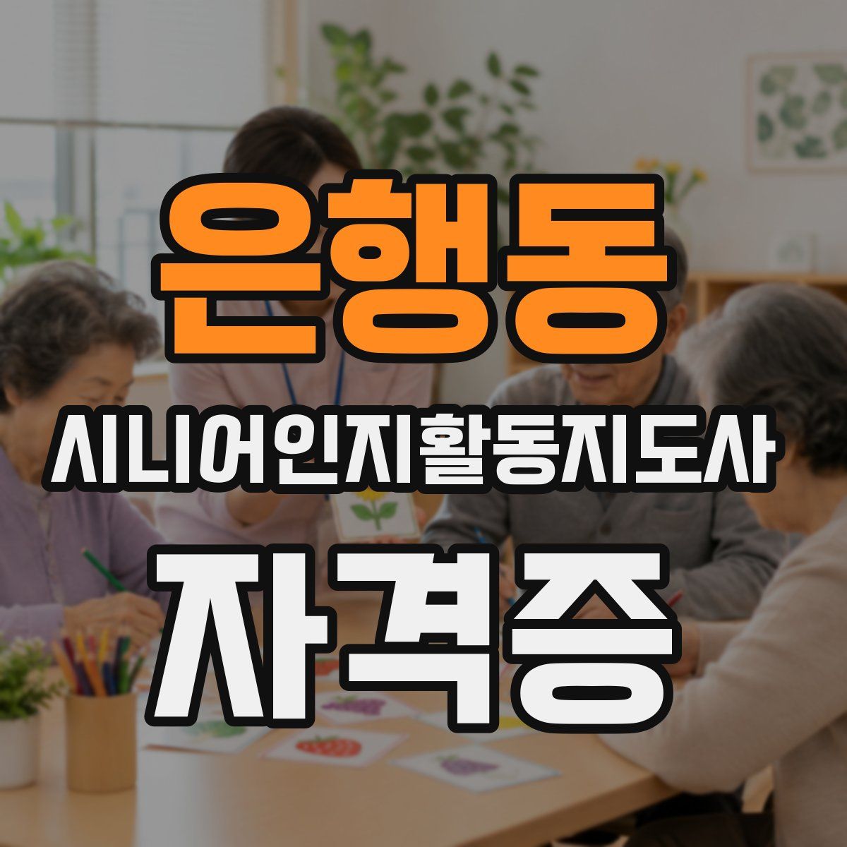 은행동 시니어인지활동지도사 자격증
