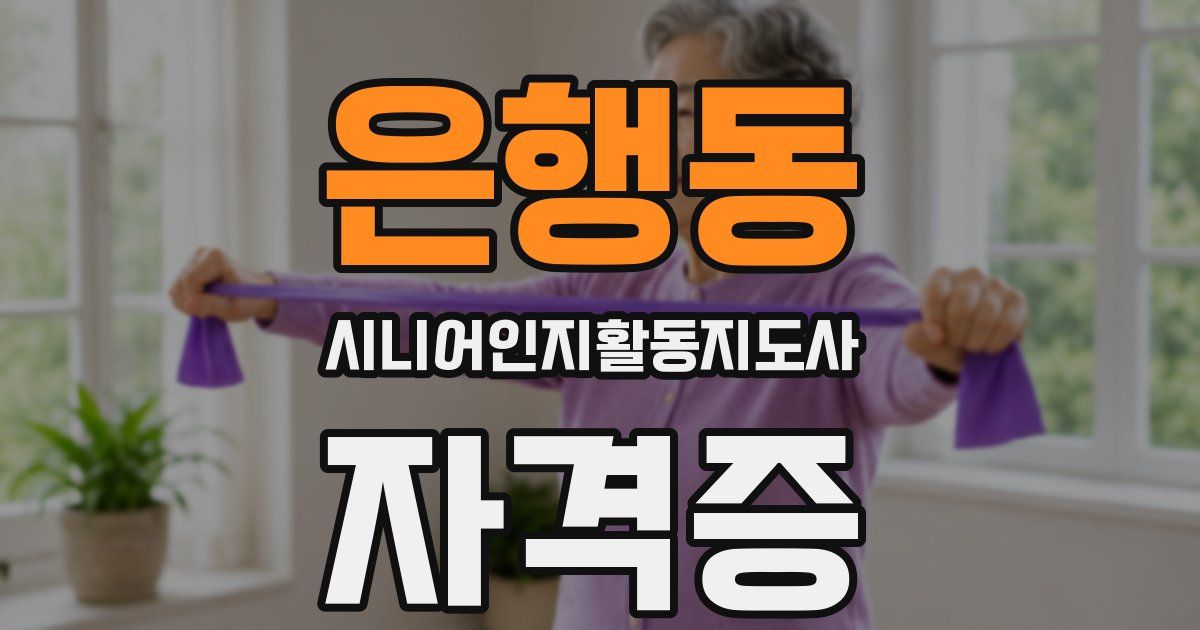 은행동 시니어인지활동지도사 자격증