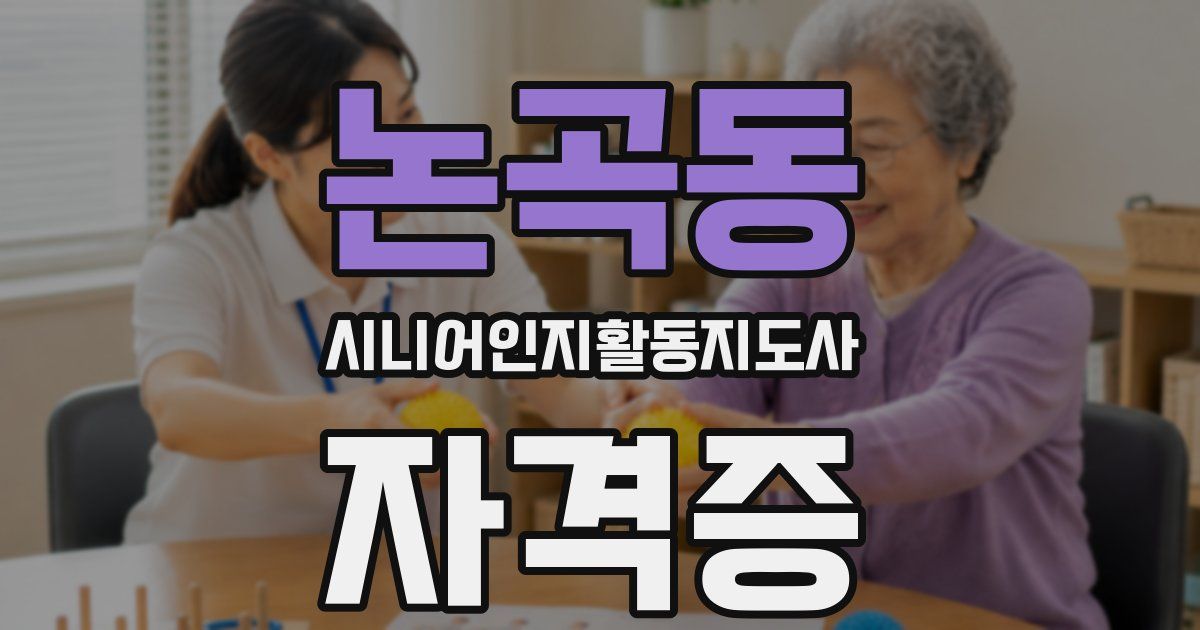 논곡동 시니어인지활동지도사 자격증