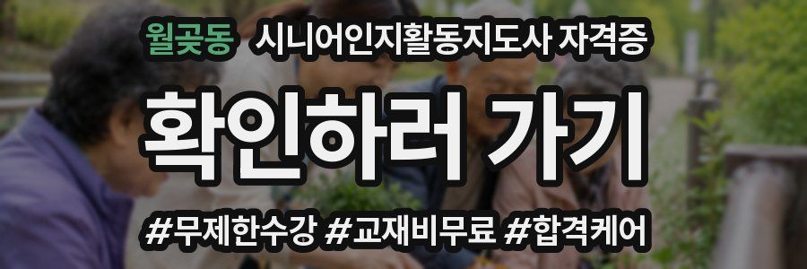 월곶동 시니어인지활동지도사 자격증