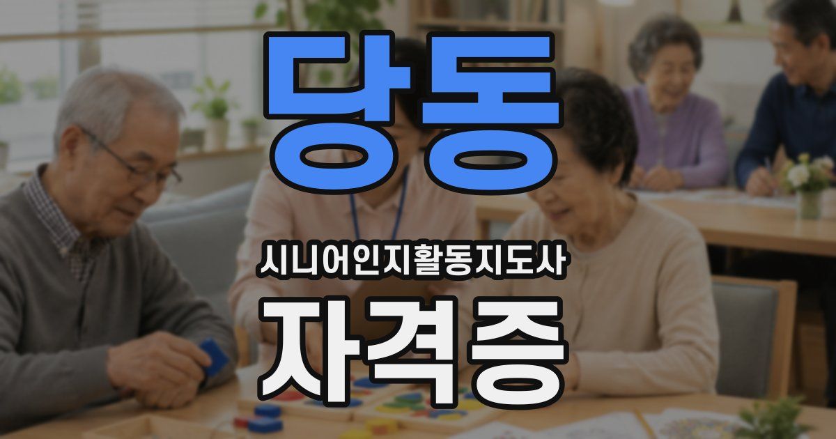 당동 시니어인지활동지도사 자격증