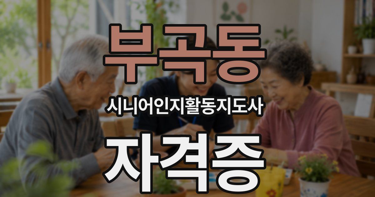 부곡동 시니어인지활동지도사 자격증