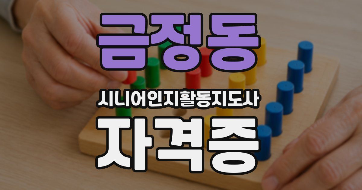 금정동 시니어인지활동지도사 자격증