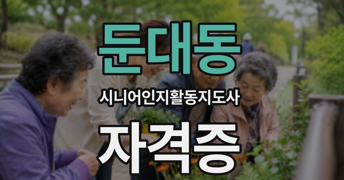 둔대동 시니어인지활동지도사 자격증