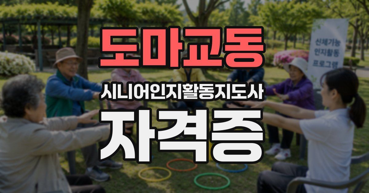 도마교동 시니어인지활동지도사 자격증