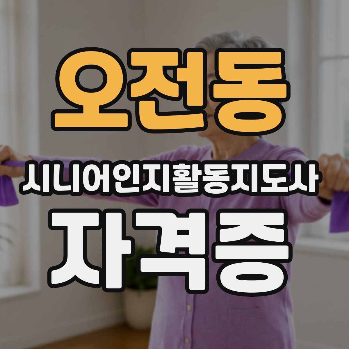 오전동 시니어인지활동지도사 자격증