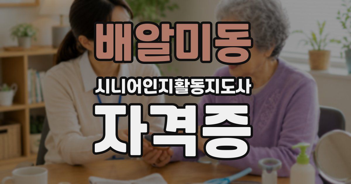 배알미동 시니어인지활동지도사 자격증