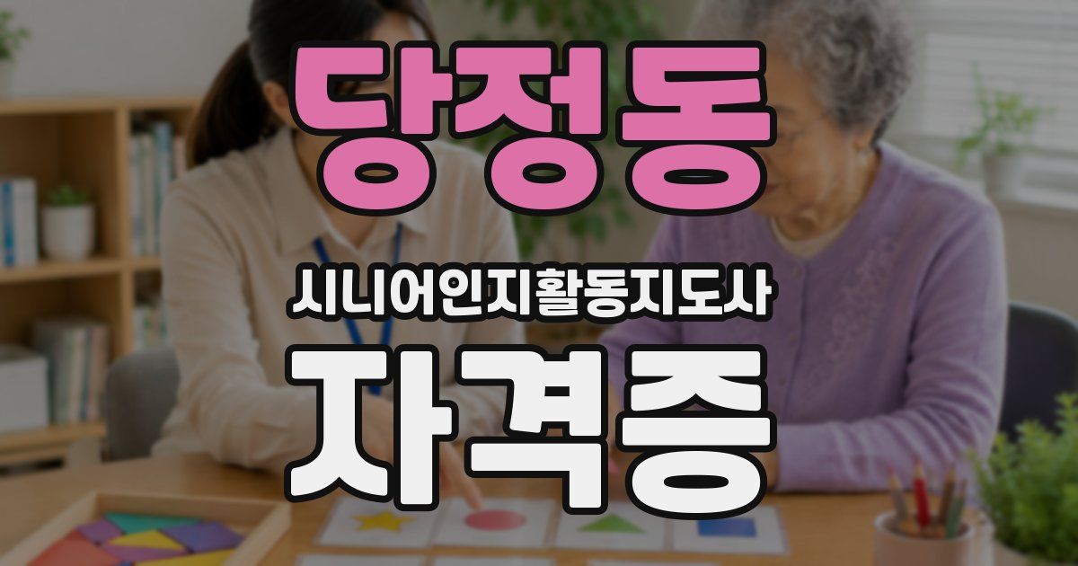 당정동 시니어인지활동지도사 자격증