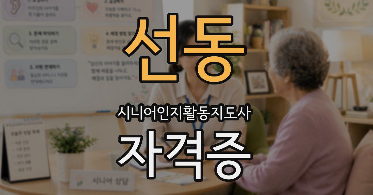 선동 시니어인지활동지도사 자격증