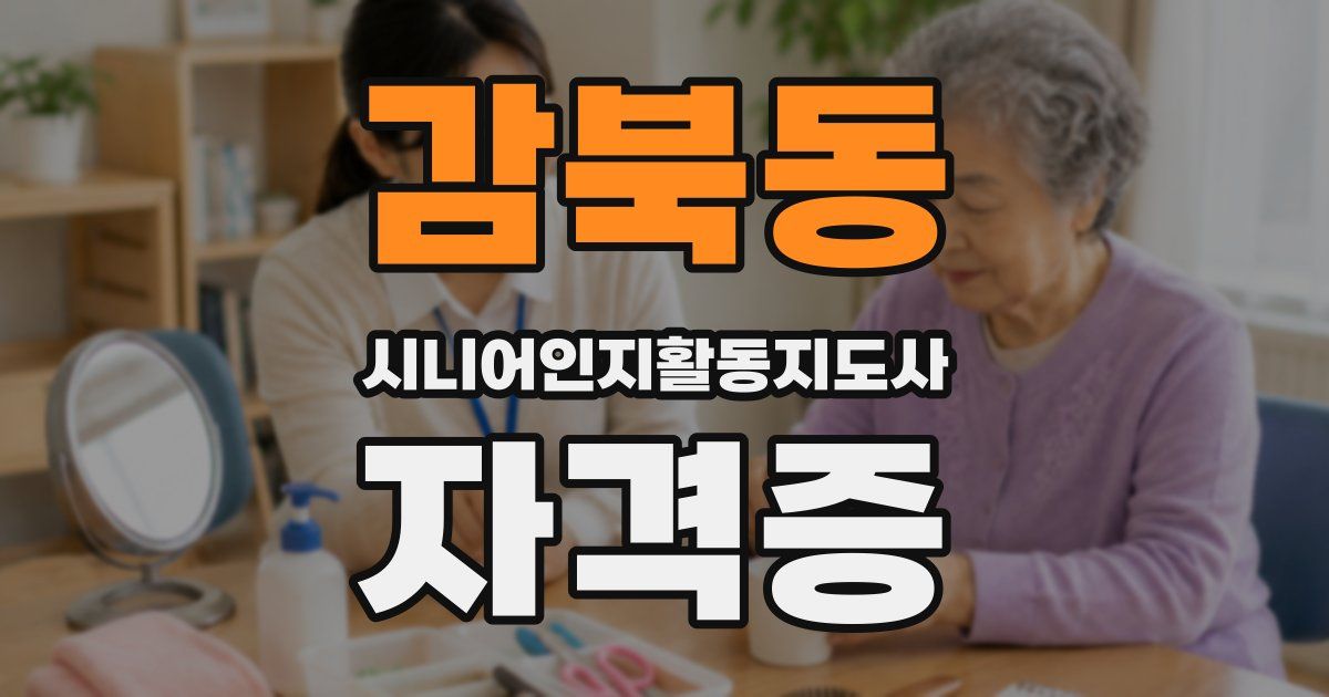 감북동 시니어인지활동지도사 자격증
