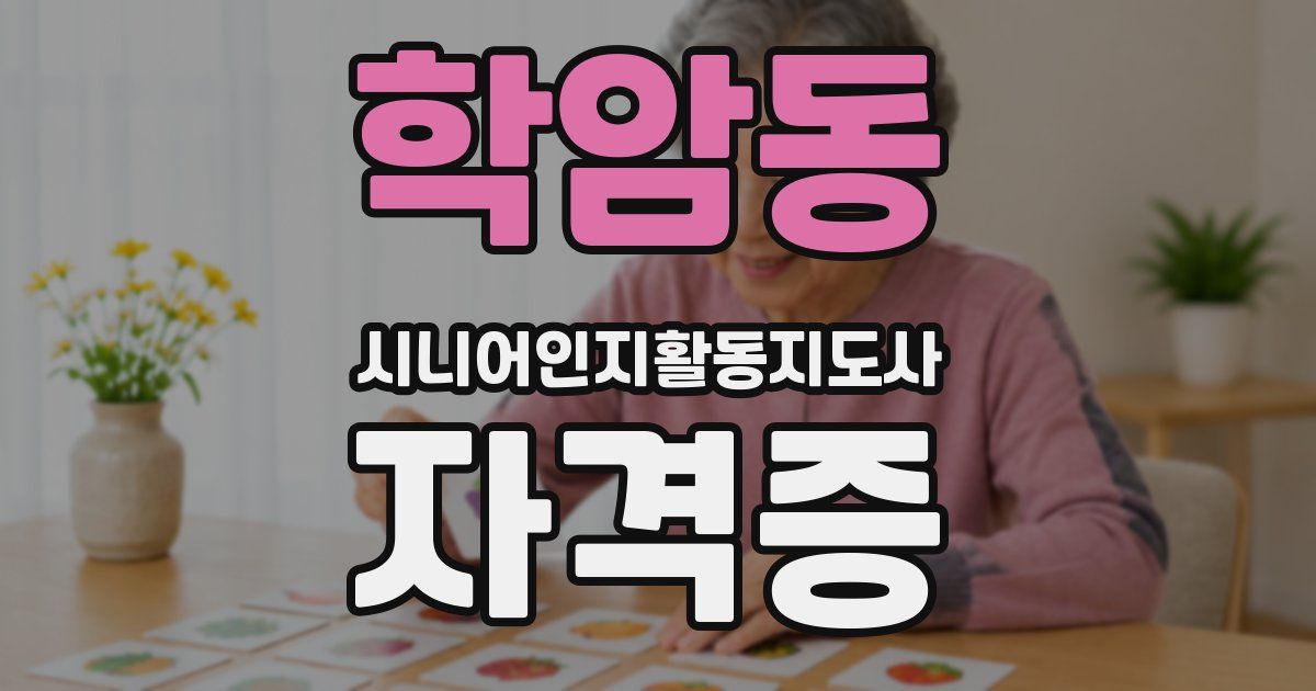 학암동 시니어인지활동지도사 자격증