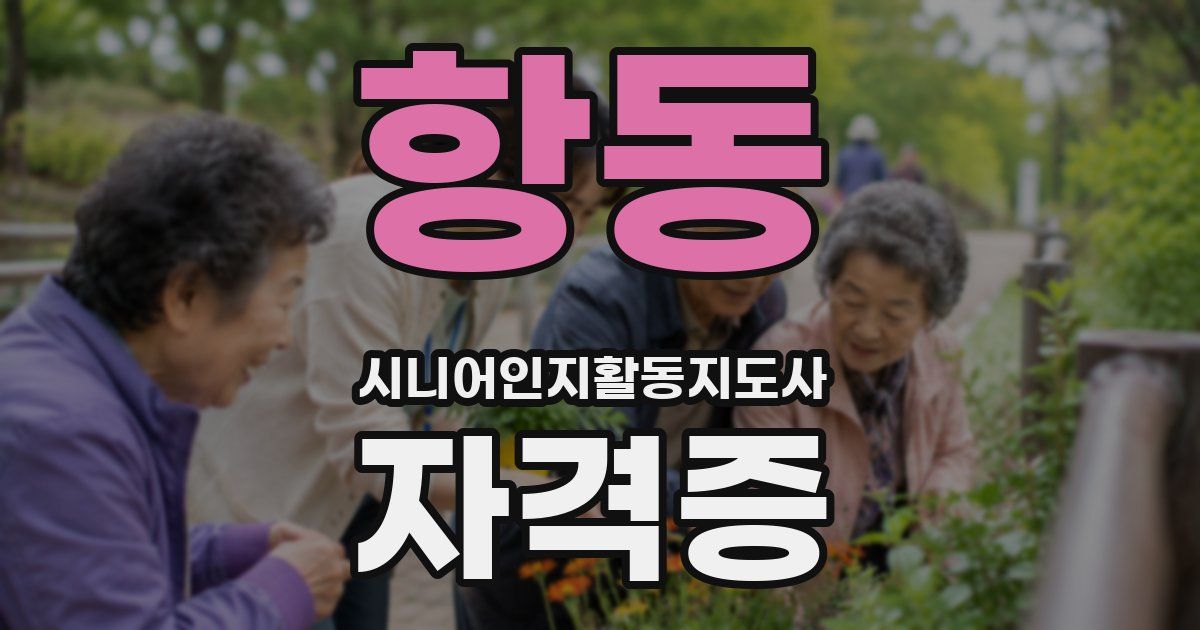 항동 시니어인지활동지도사 자격증
