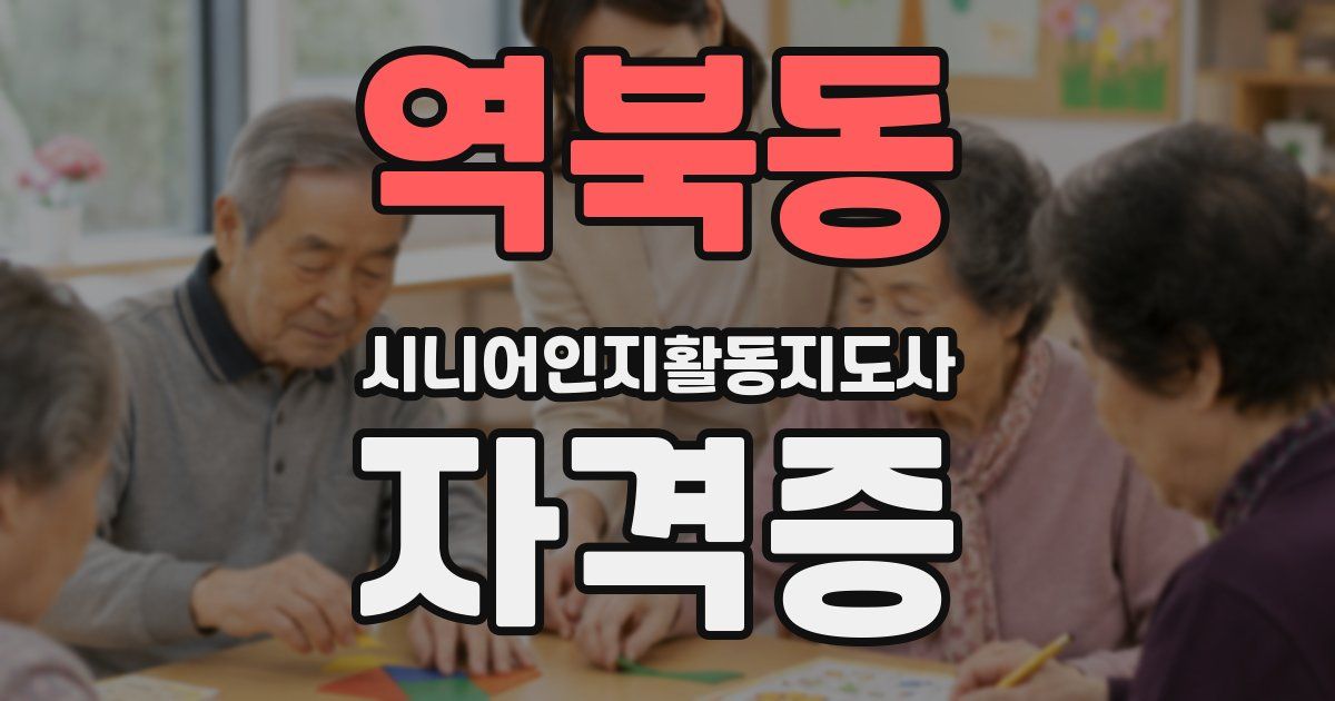 역북동 시니어인지활동지도사 자격증