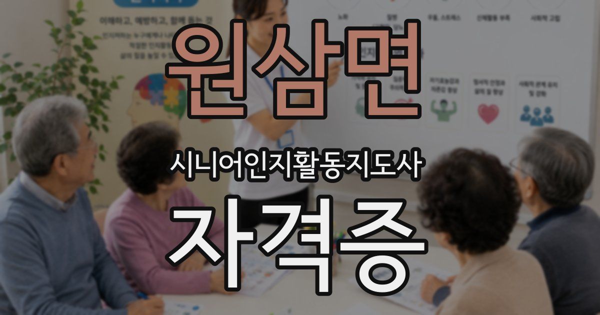 원삼면 시니어인지활동지도사 자격증