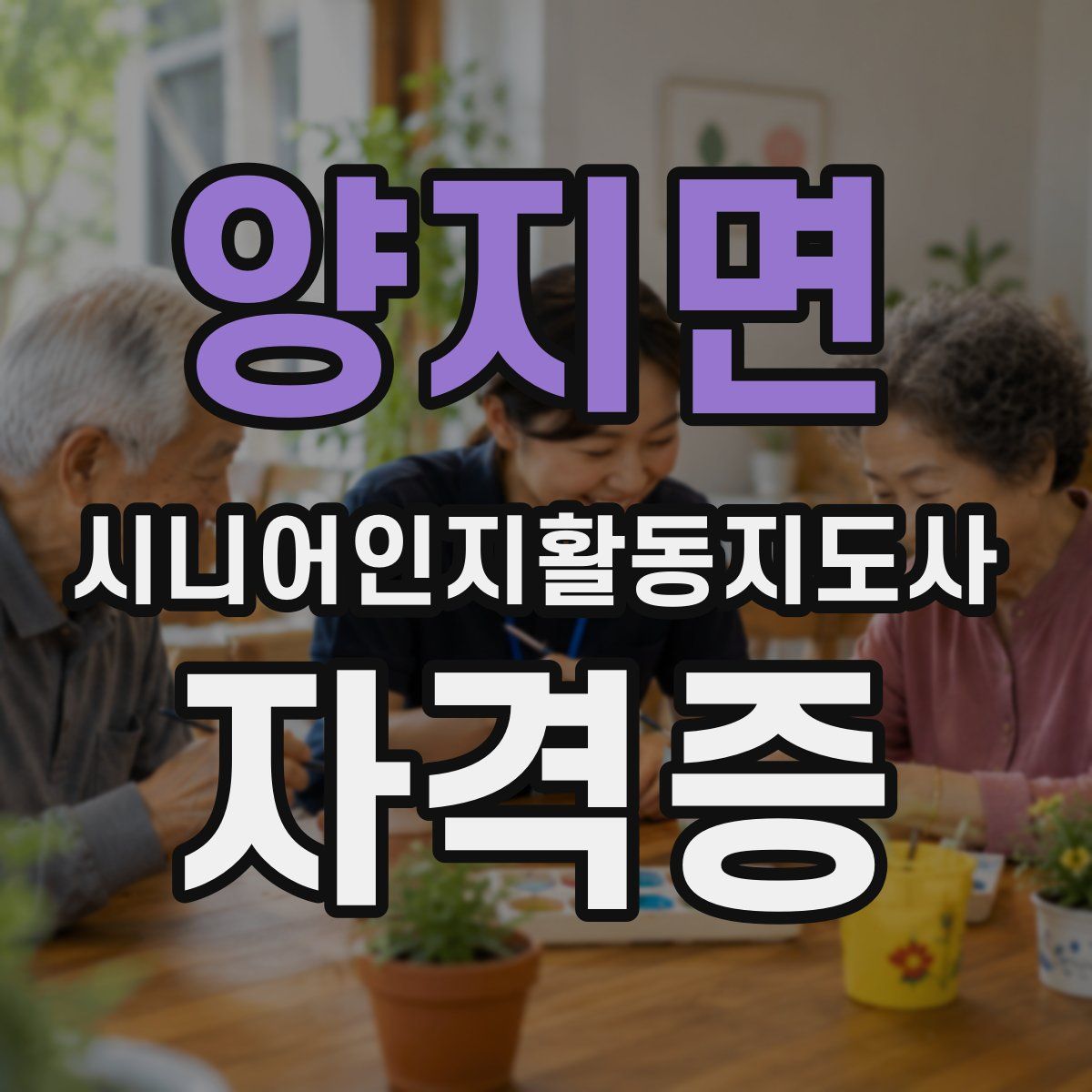 양지면 시니어인지활동지도사 자격증