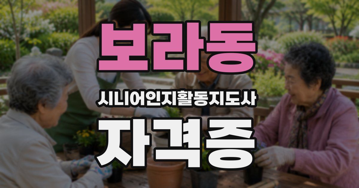 보라동 시니어인지활동지도사 자격증