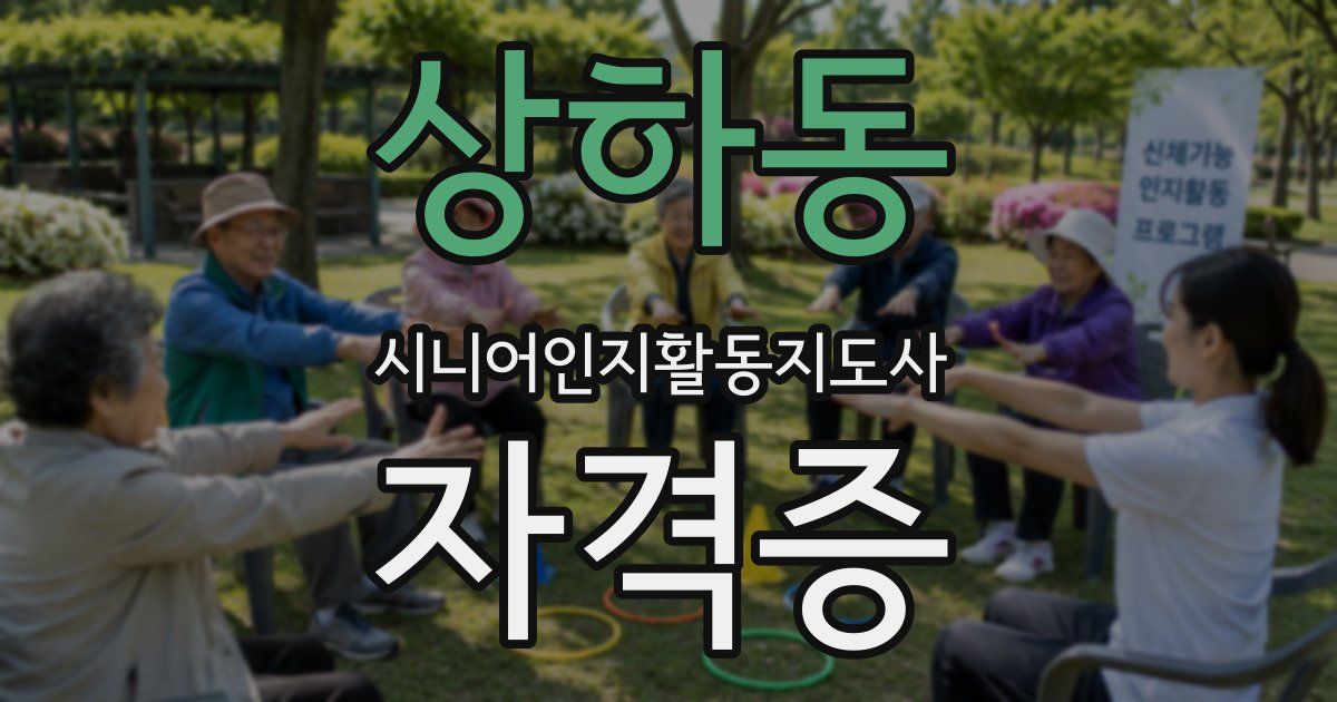 상하동 시니어인지활동지도사 자격증