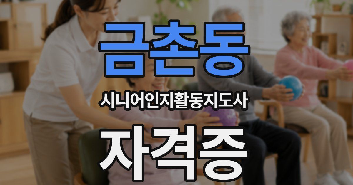 금촌동 시니어인지활동지도사 자격증