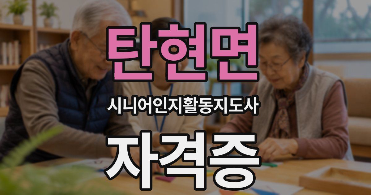 탄현면 시니어인지활동지도사 자격증