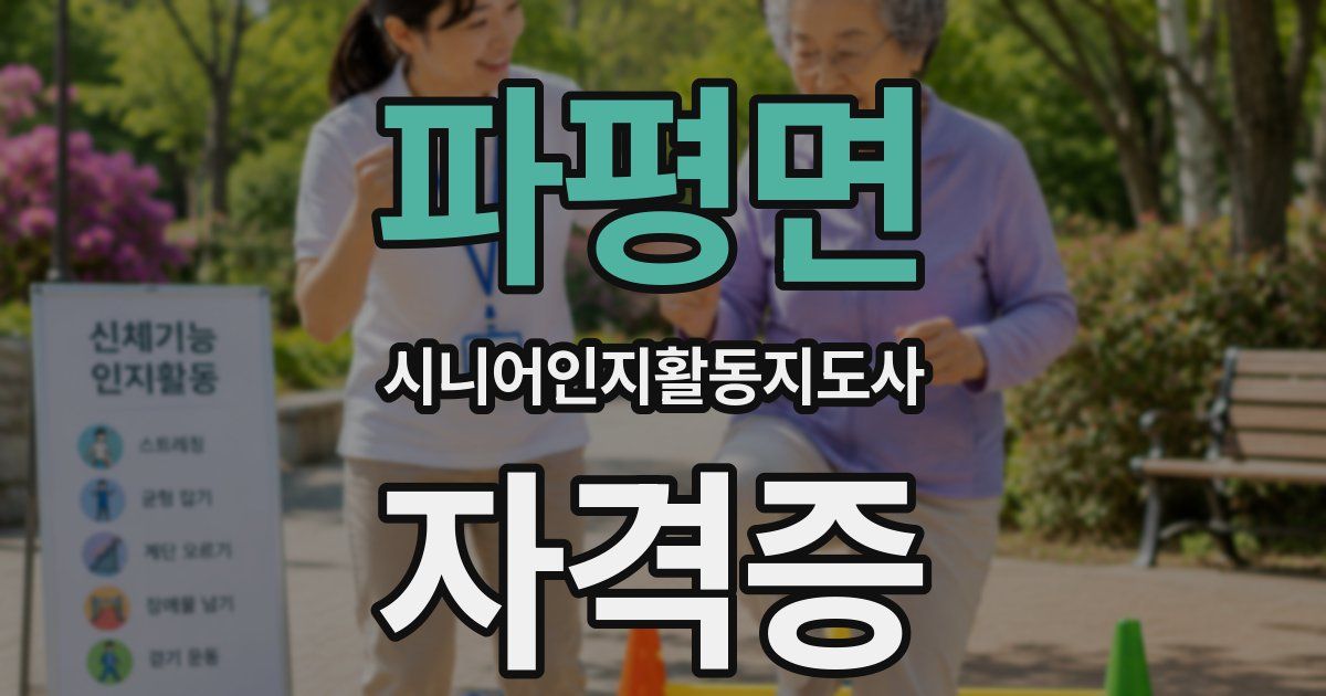 파평면 시니어인지활동지도사 자격증
