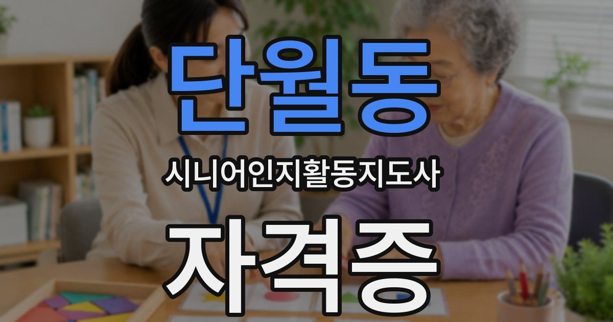 단월동 시니어인지활동지도사 자격증