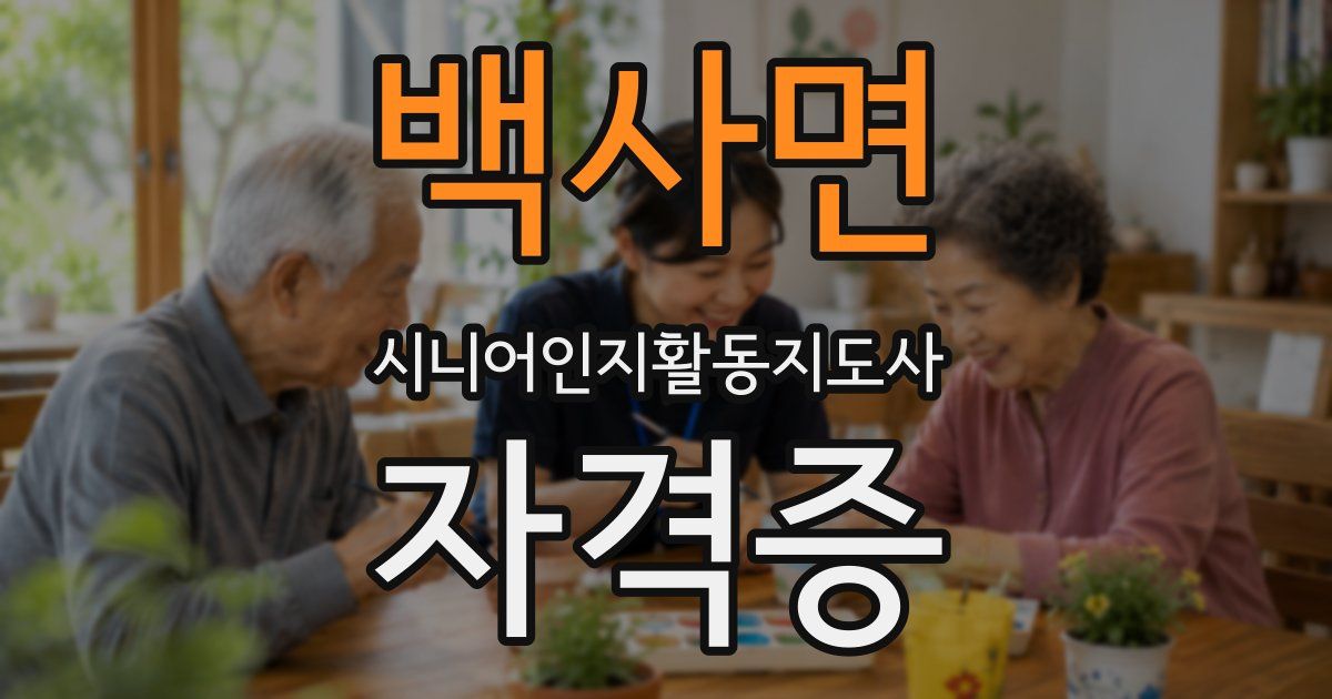 백사면 시니어인지활동지도사 자격증