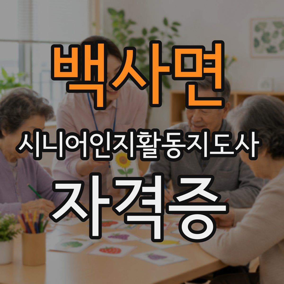 백사면 시니어인지활동지도사 자격증