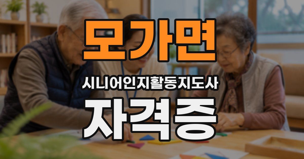 모가면 시니어인지활동지도사 자격증
