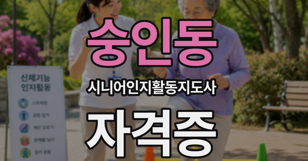 숭인동 시니어인지활동지도사 자격증